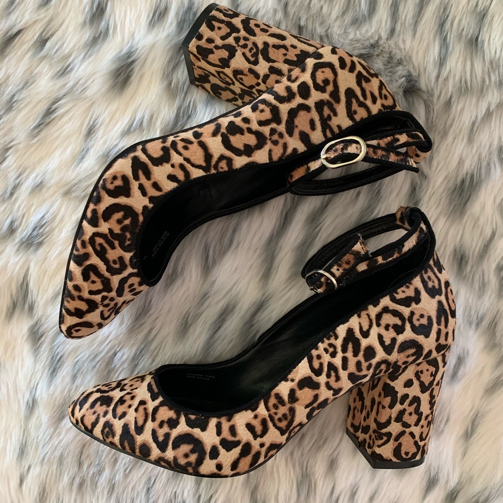WHBM Bethenny leopard heels - genuine calf hair